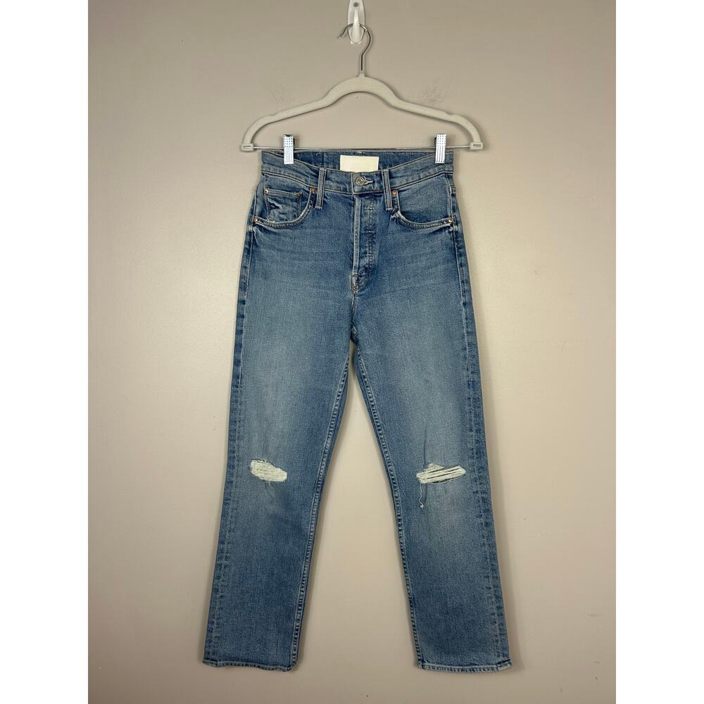 MOTHER Light Blue Straight Leg Jeans - Picture 3 of 11